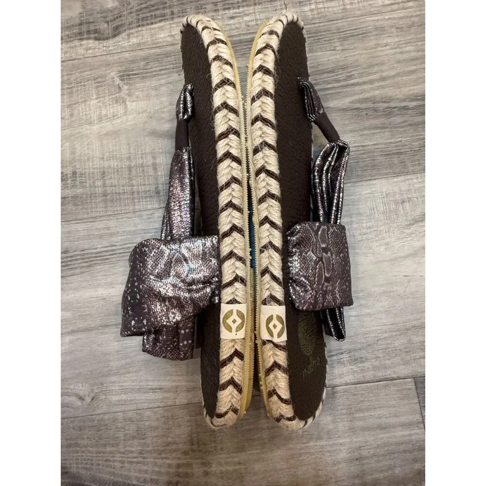 Nalho Ganika Sandal sz 10 / Ganika Snake Brown New with Box